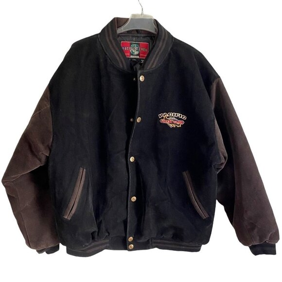 Pacific Flyers Club Jacket Faux Suede Insulated Brown XXL - Picture 1 of 7